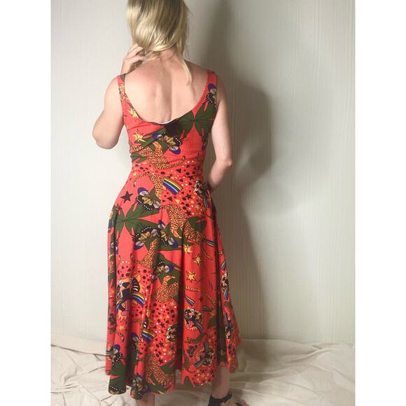 NOOWORKS Vacation Dress Pride Tiger Print Sleeveless Midi Dress US MEDIUM - Picture 6 of 14